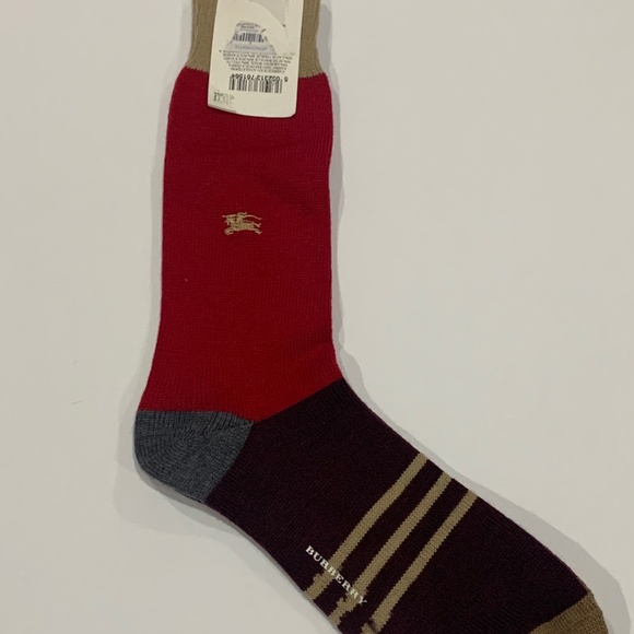 NWT Sz. L Burberry Men’s Monogrammed Wool Socks - Picture 1 of 8